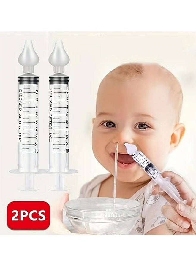 اتش واي 2 قطعة شفاط أنف للأطفال ، مجموعة رغ أنف للأطفال المهنية ، حقنة أنف لإزالة المخاط ينظف ، شفاط أنف للأطفال من السيليكون ، حقنة ري الأنف ، 10 مل ري الأنف - Image 1