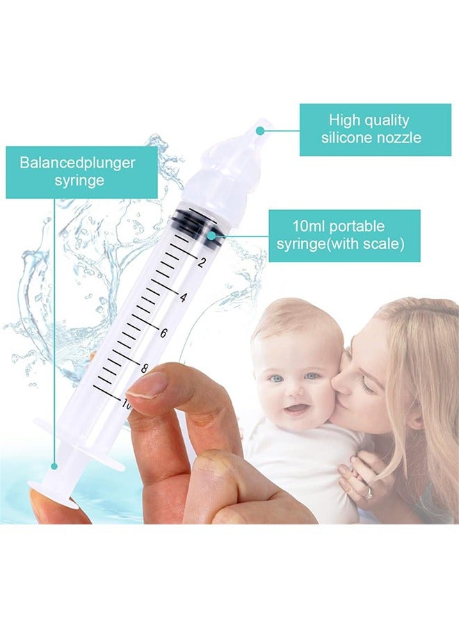 اتش واي 2 قطعة شفاط أنف للأطفال ، مجموعة رغ أنف للأطفال المهنية ، حقنة أنف لإزالة المخاط ينظف ، شفاط أنف للأطفال من السيليكون ، حقنة ري الأنف ، 10 مل ري الأنف - Image 2
