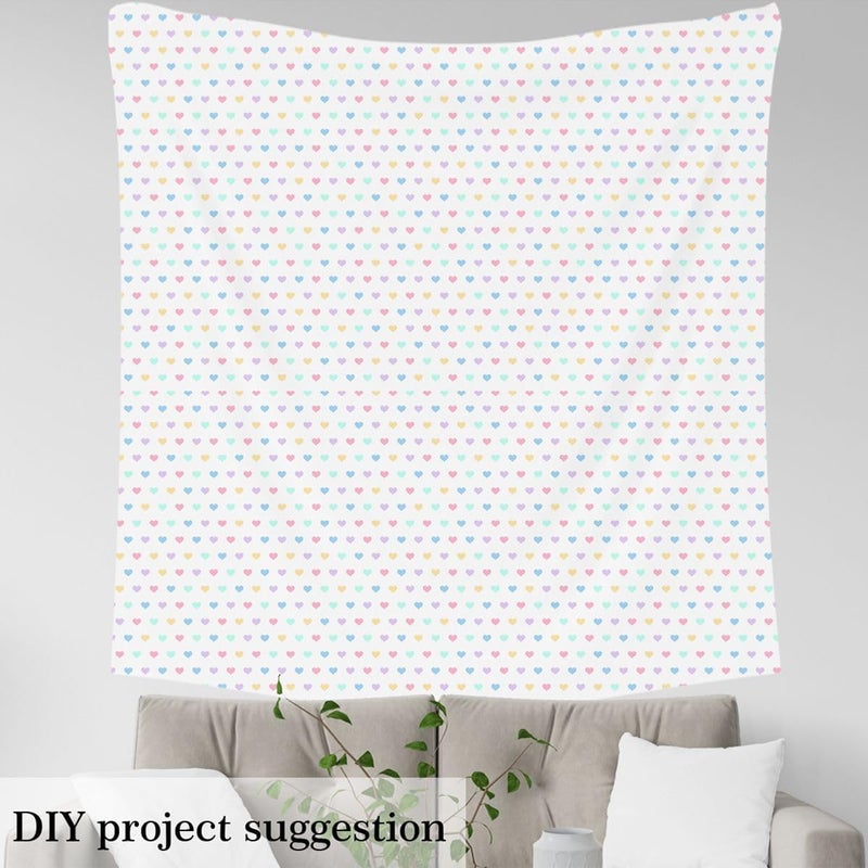 Colorful Polka Dot Soft Flannel Polyester Sewing Lover,Cartoon Love Heart Fabric by The Yard No Stretch,Cute Hearts Ideal Quilting, Crafts & Handmade Artwork，Pretty 10 Yards Whole Piece,360" L x 59" W - Image 3