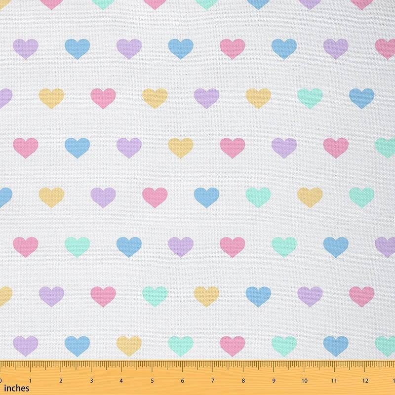 Colorful Polka Dot Soft Flannel Polyester Sewing Lover,Cartoon Love Heart Fabric by The Yard No Stretch,Cute Hearts Ideal Quilting, Crafts & Handmade Artwork，Pretty 10 Yards Whole Piece,360" L x 59" W - Image 1