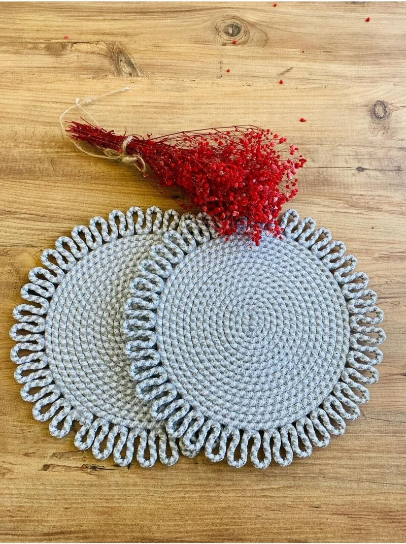 بدز ديري BDZ Leather Jute Wicker American Service Plate 2 Pieces