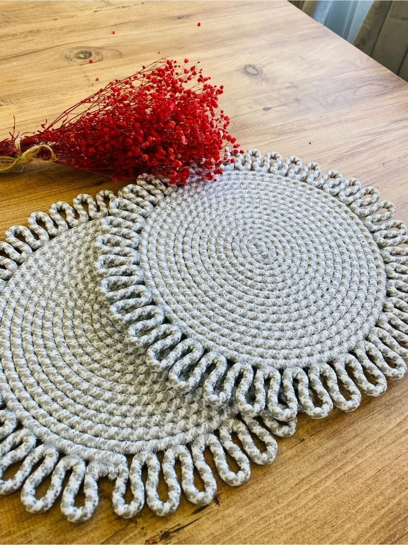 بدز ديري BDZ Leather Jute Wicker American Service Plate 2 Pieces