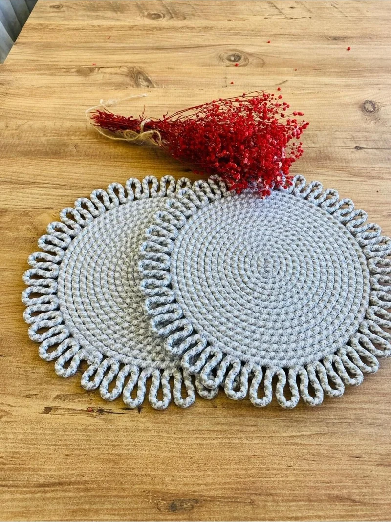 بدز ديري BDZ Leather Jute Wicker American Service Plate 2 Pieces