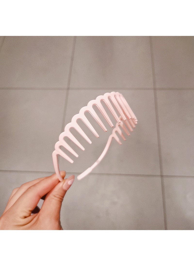 Generic Korean Matte Solid Color Wide Hair Hoop LD355-6 Pink 