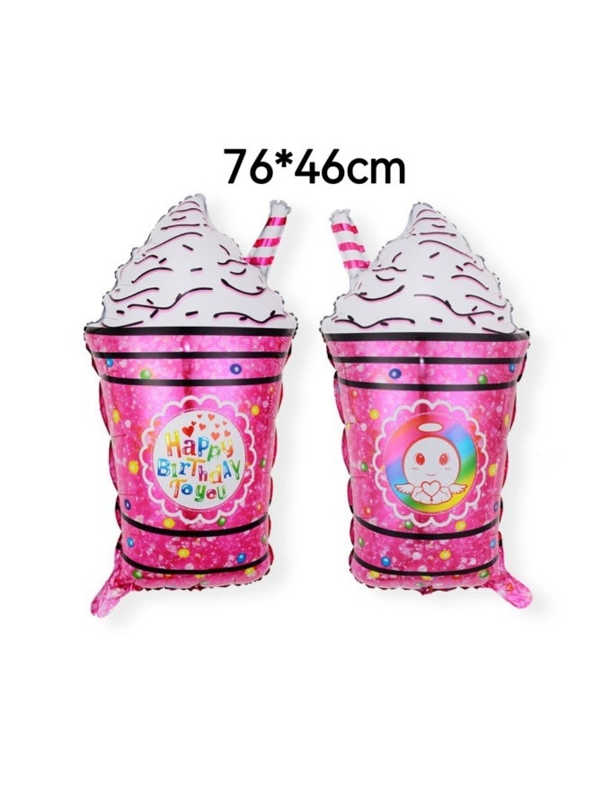 Beauenty Happy Birthday Foil Balloon Set – Hot Pink Ice Cream, Yellow Pineapple, Gold Heart  Star Balloons for Birthday Party Decor - Image 3