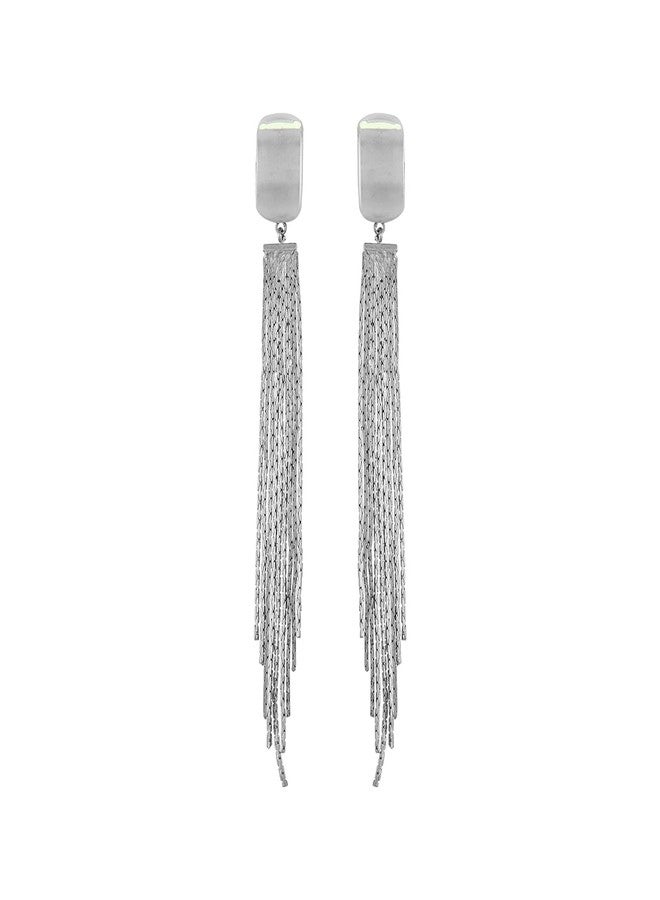 KUSHAL'S Fashion Jewellery Cream Rodium Polished Copper Trendy Earrings, Best for Casual Wear & Special Occasion - 455570 - Image 1