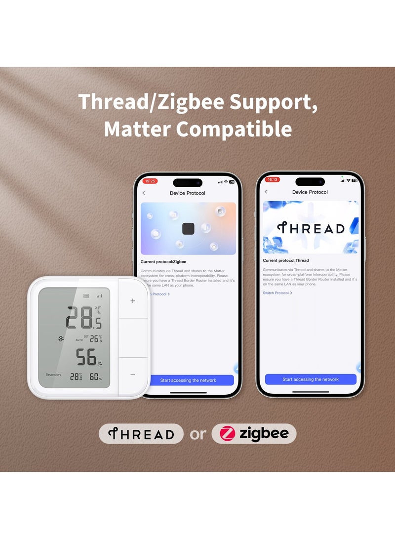 Aqara Climate Sensor W100, Smart Temperature and Humidity Monitor, Thread and Zigbee Compatible, LCD Display, 3 Smart Buttons - Image 2