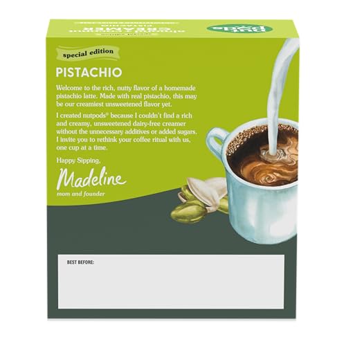 nutpods Pistachio Unsweetened Dairy-Free Creamer, Made from Almonds and Coconuts, Whole30, Keto, Gluten Free, Non-GMO, Vegan, Kosher (3-Pack) - Image 3