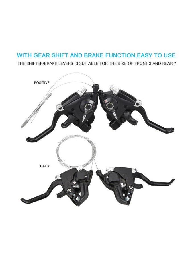 Generic - Brake Lever Combo With Inner Shift ,3x8 Speed Shifter Bike MTB Fixed Gear AccessoriesCables - Image 1