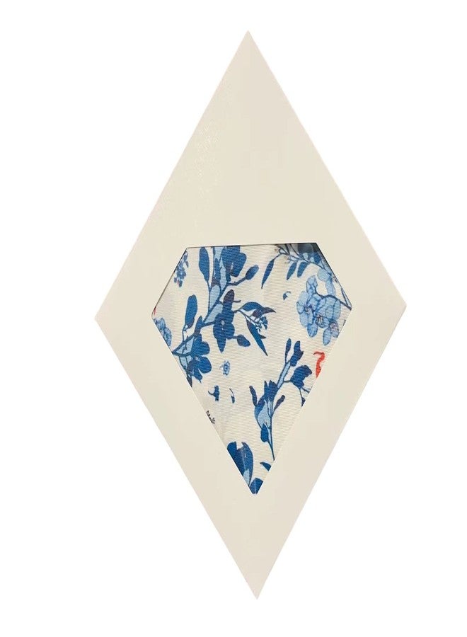 Handkerchief, men's pocket, silk square scarf, blue flower and bird pattern, oriental art - Image 5