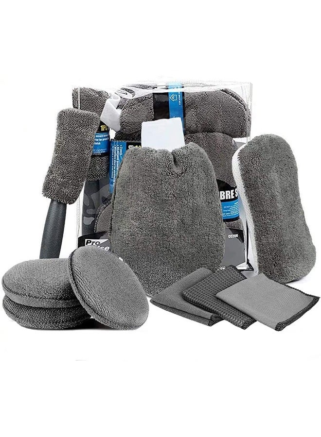 Arabest 9 PCS Car Care Car Cleaning Kit, Wash Cleaning Tools Kit Auto Care, With Soft Microfiber Cloth Towels, Wash Mitt Sponge, Automotive Detail Brushes for Cleaning Wheels,Exterior, Leather, Air Vents - Image 1