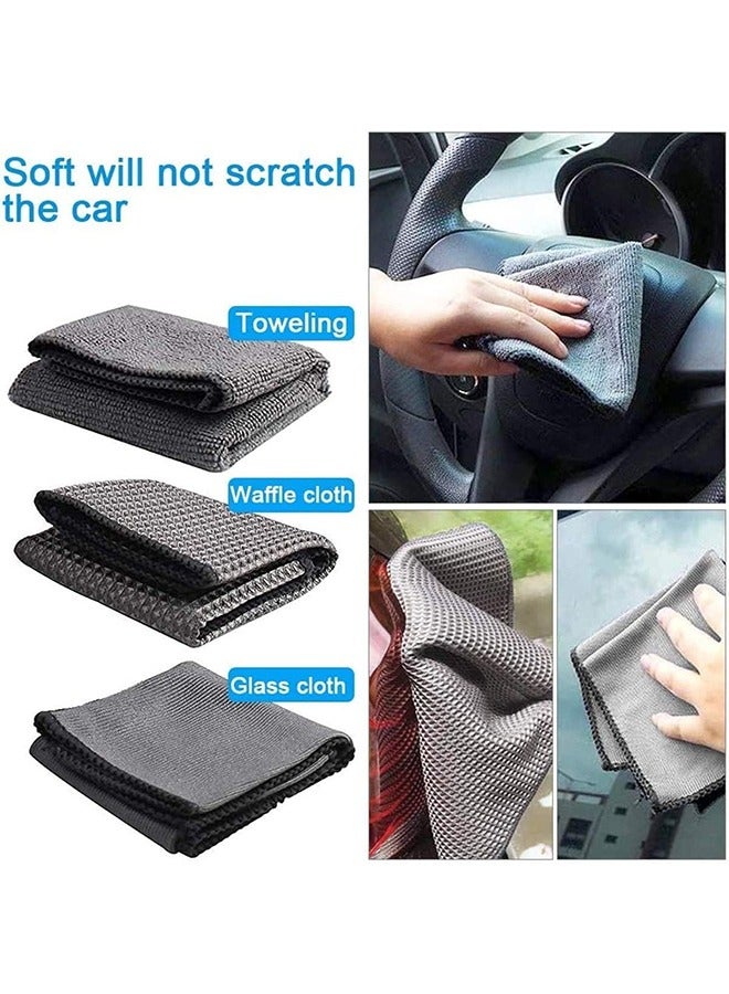 Arabest 9 PCS Car Care Car Cleaning Kit, Wash Cleaning Tools Kit Auto Care, With Soft Microfiber Cloth Towels, Wash Mitt Sponge, Automotive Detail Brushes for Cleaning Wheels,Exterior, Leather, Air Vents - Image 4