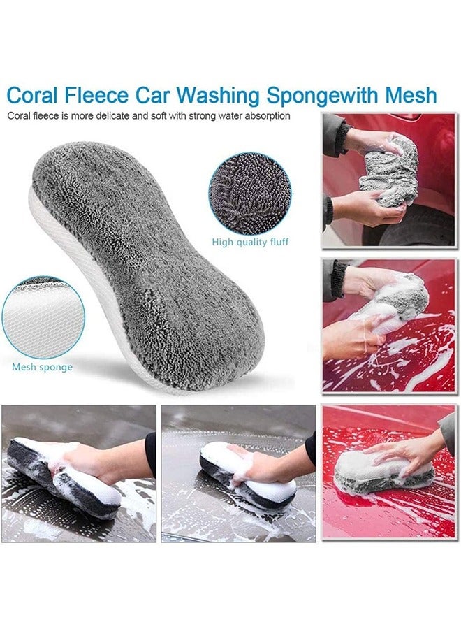 Arabest 9 PCS Car Care Car Cleaning Kit, Wash Cleaning Tools Kit Auto Care, With Soft Microfiber Cloth Towels, Wash Mitt Sponge, Automotive Detail Brushes for Cleaning Wheels,Exterior, Leather, Air Vents - Image 3