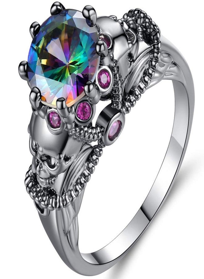 Jude Jewelers Retro Vintage Skull Gothic Statement Promise Cocktail Party Biker Ring (Fire, 6) - Image 1