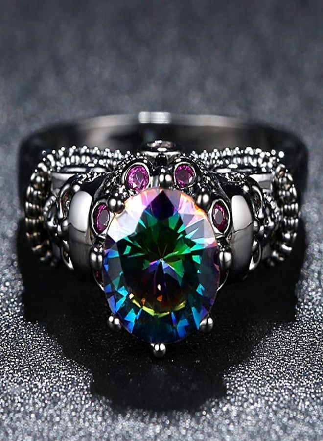 Jude Jewelers Retro Vintage Skull Gothic Statement Promise Cocktail Party Biker Ring (Fire, 6) - Image 4