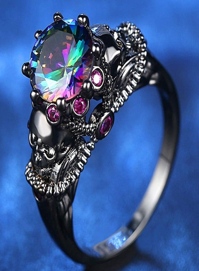 Jude Jewelers Retro Vintage Skull Gothic Statement Promise Cocktail Party Biker Ring (Fire, 6) - Image 3