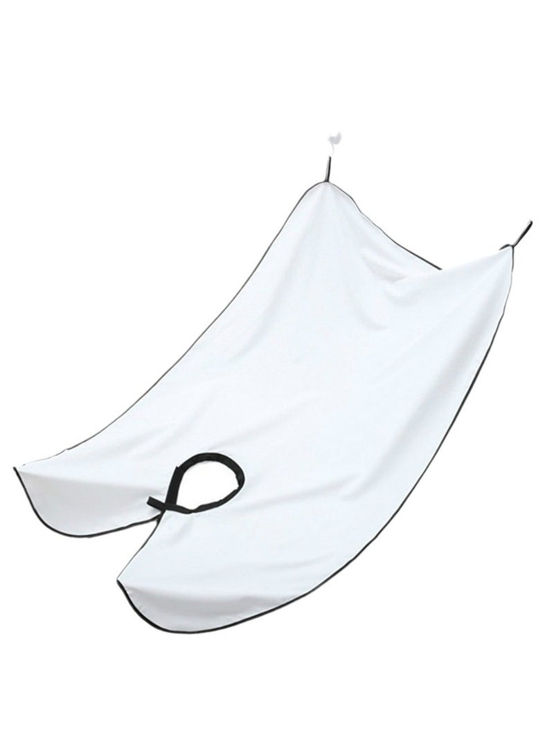 BEUTPATER Beard Bib Apron, Mens Beard Hair Catcher for Shaving and Trimming, Non-Stick Beard Shave Cape, Grooming Accessories Tools & Gifts for Husband or Dad-White - Image 3
