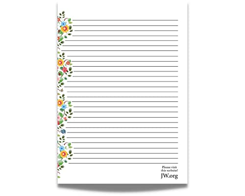 ASVP Shop JW Letter Writing A4 Pad Stationery Paper Lined Gift Notepad Writing Sheets (Summer Flowers) - Image 1