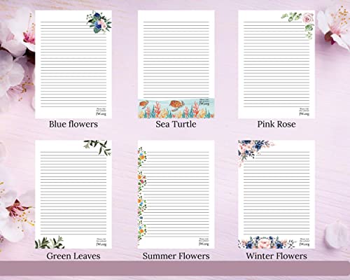 ASVP Shop JW Letter Writing A4 Pad Stationery Paper Lined Gift Notepad Writing Sheets (Summer Flowers) - Image 3