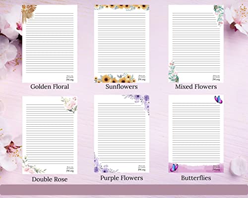 ASVP Shop JW Letter Writing A4 Pad Stationery Paper Lined Gift Notepad Writing Sheets (Summer Flowers) - Image 4