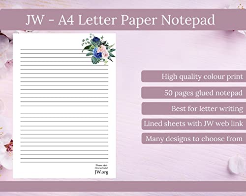 ASVP Shop JW Letter Writing A4 Pad Stationery Paper Lined Gift Notepad Writing Sheets (Summer Flowers) - Image 2
