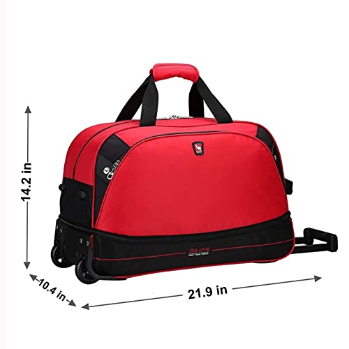 OIWAS 22 inch Rolling Duffle Bag with Wheels Small Duffel Bag with Wheels Travel Tote Weekend Overnight Carry On Luggage Expandable 50L to 60L Women Men Red - Image 5