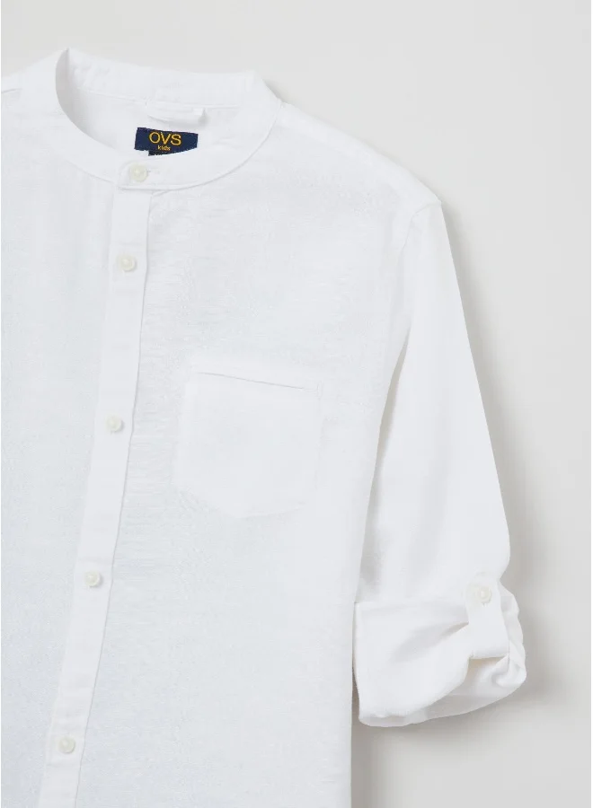 Ovs OVS Linen And Cotton Shirt With Pockets