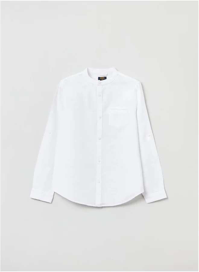 Ovs OVS Linen And Cotton Shirt With Pockets