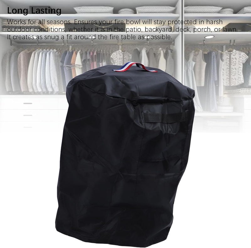 ZJchao Pit Cover Round Full Coverage Patio Outdoor Fireplace Cover with Vent Handle Tear Polyester 8.89oz - Image 5