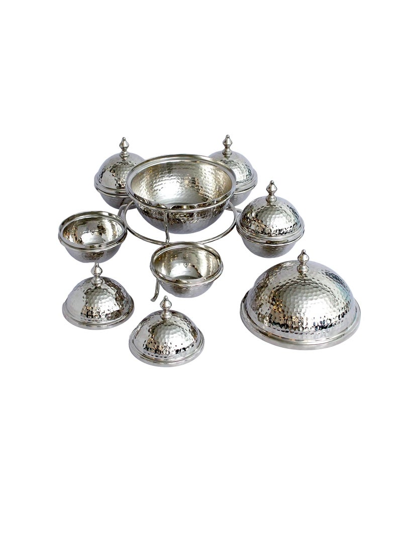 IZZHAAR IZZHAAR Stainless Steel Tureen Zumba Gift Set Pack of 6 Bowls with Lids Stand Dry Fruit Container Snacks Serving Bowl Sets Ideal for Keeping Cookies Sweets Chips  - Image 2