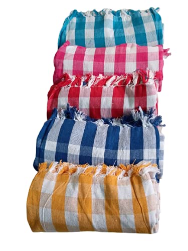 ASH Traders Cotton Plane Bath Towel Combo 300 GSM (Set of 5, Multicolor, 33 * 66 inches) Suitable for All Men and Women - Image 1