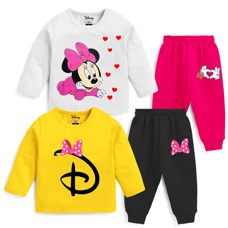 Kuchipoo Baby Girl Regular Fit Cotton Printed T-Shirts and Pyjamas Set (© Disney-PSUT-103, 6-12 Months, Multi-Colored) - Image 5