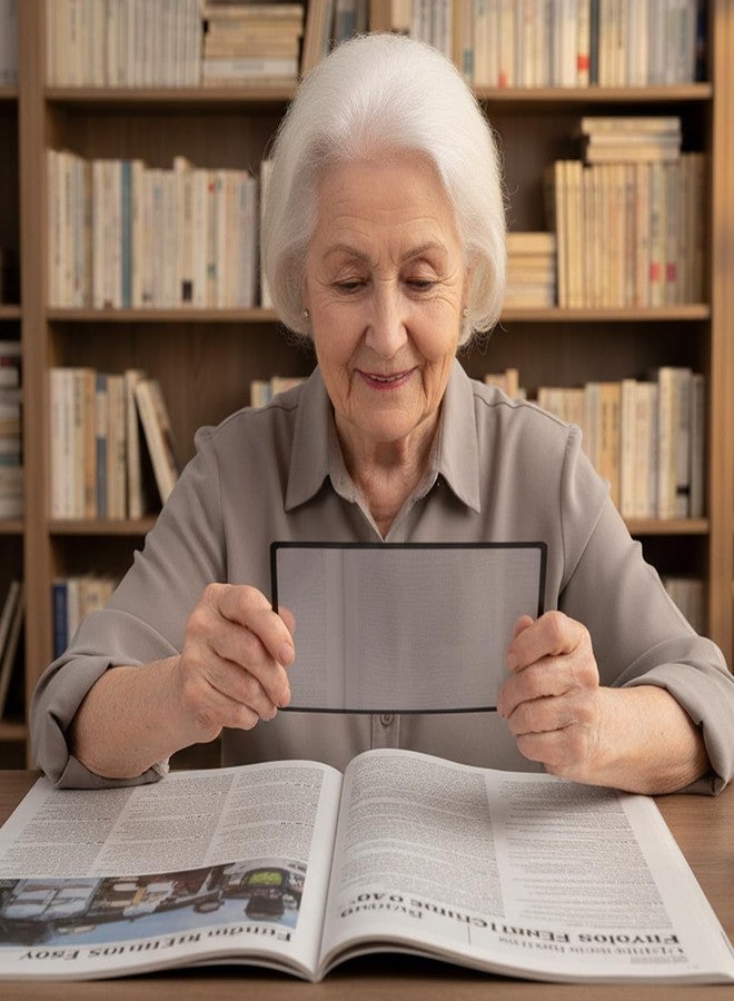 Sibba 4X Magnifying Sheet Page Magnifier for Reading, 4 PCS Version-Horizontal Book Magnifier Handheld Sheets Full Eye Reading Bible Books,Computer Screen Bookmark Laptop Monitor Visual Impairment Aids - Image 5
