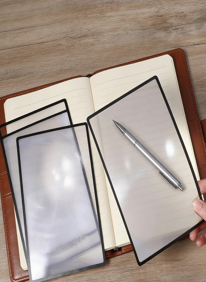 Sibba 4X Magnifying Sheet Page Magnifier for Reading, 4 PCS Version-Horizontal Book Magnifier Handheld Sheets Full Eye Reading Bible Books,Computer Screen Bookmark Laptop Monitor Visual Impairment Aids - Image 2