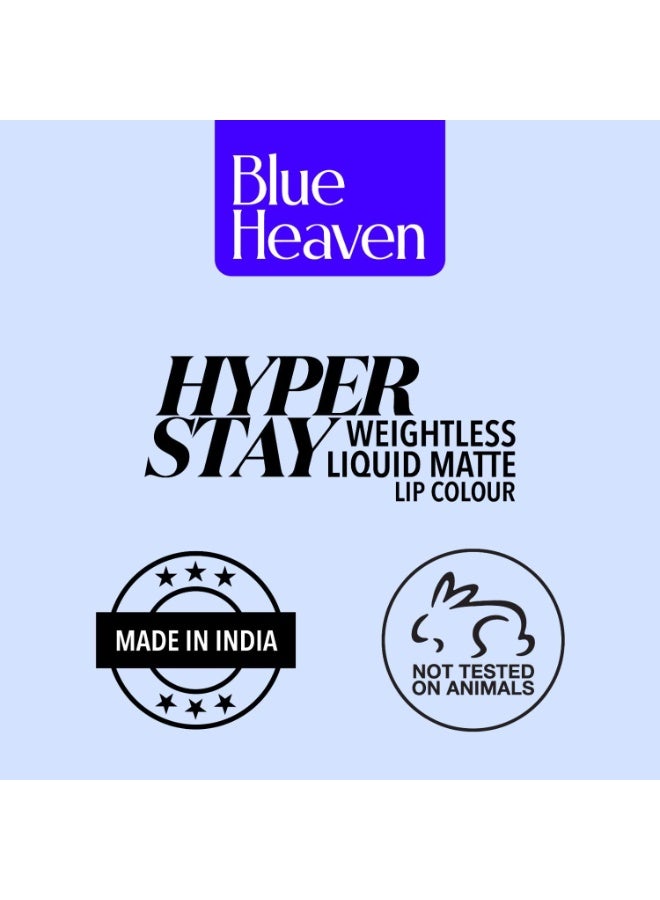 بلو هيفن أحمر شفاه سائل مطفي خفيف الوزن من بلو هيفن هايبر ستاي | لمسة نهائية مطفية تدوم طويلًا | أحمر شفاه مطفي غير قابل للتلطيخ للنساء | غير لاصق ومقاوم للتلطخ | مارون ميستيك-٠٥ | ٦ مل - Image 4