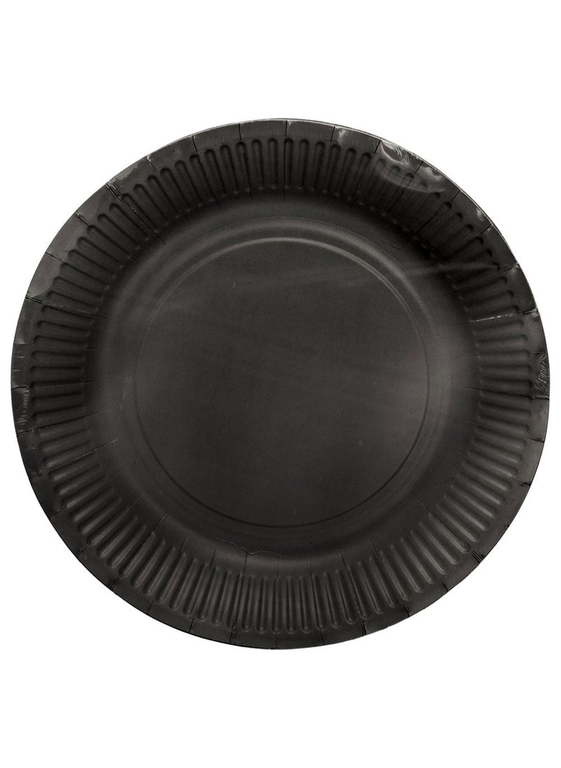Disposable Paper Plates Black 23cm 8-Pack