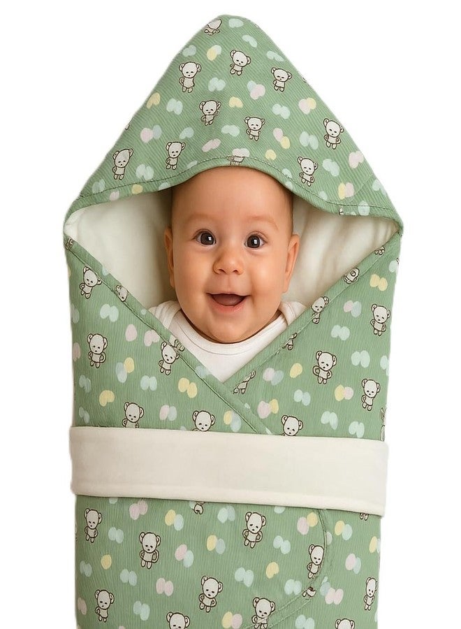 aRIC MomsPet Super Soft Hosiery Swaddler with Hood & Belt || Baby Swaddle Blanket || Wrapper for 0 to 6 Months || Wrapper for New Borns - Image 1