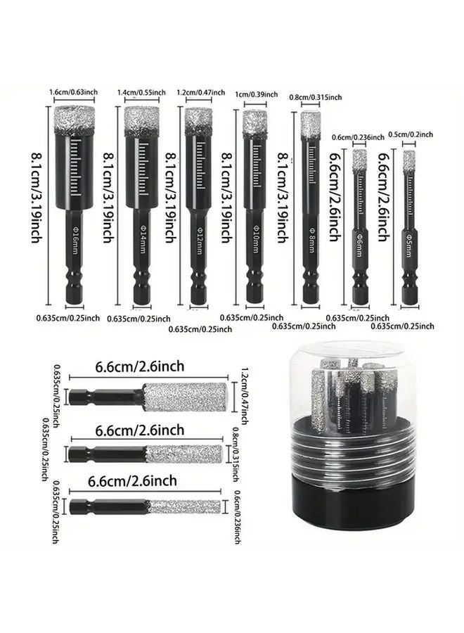 10Pcs Diamond Drill Bit Set For Ceramic Tile Glass Marble Dry Wet Use 5 16mm - Image 5