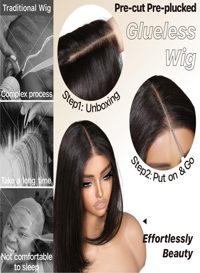 BrownBomb Dark Brown Brunette Wig Espresso Face Framing Layered Wig with Bangs Pre-Cut Pre-Plucked Hairline Pre-Colored Pre-Styled Synthetic Lace Wig Ready to Wear 26inch Wig for Beginners - Image 3