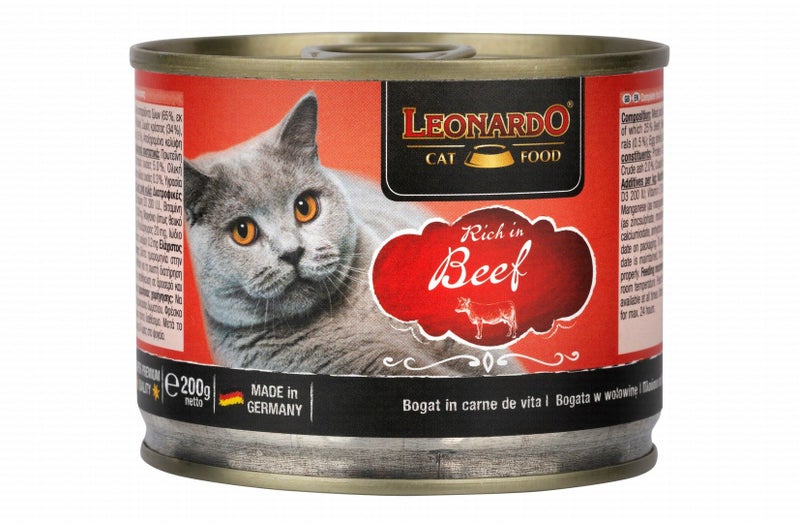 Leonardo Wet Cat Food with Beef for Adult Cats - 200 gr - Image 1