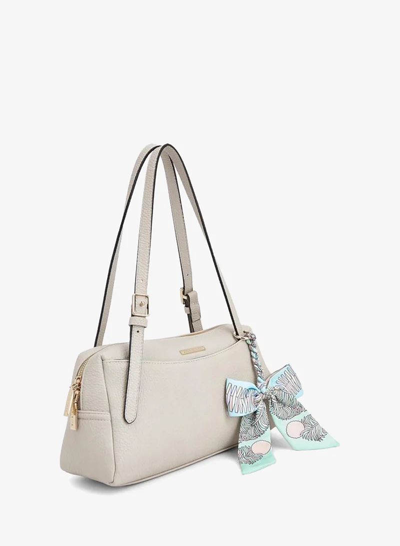 سيليست Textured Shoulder Bag With Scarf Detail