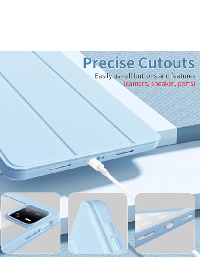 EVO Case Compatible with Xiaomi Mi Pad 6/6 Pro 11.0 Inch 2023, Slim Protective Case Cover with Pencil Holder, Auto Wake/Sleep Transparent Smart Case Tablet Cover for Xiaomi Pad 6 (Light Blue)  - Image 2