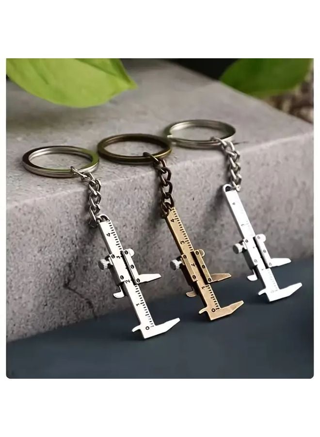سلسلة مفاتيح من سبائك الزنك الفضية مع قلادة شريط قياس - أداة متينة ومحمولة - Image 3