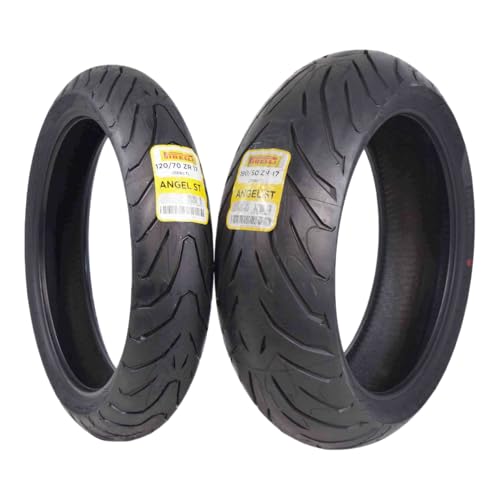 Pirelli Angel ST Motorcycle Tire Set - High Performance, Durable, and Reliable Front (120/70ZR-17 58W) and Rear (190/50ZR17 73W) Tires - Image 1