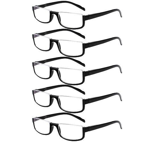 Kerecsen Half Frame Reading Glasses for Men & Women, Lightweight Comfort-Fit Design with Spring Hinges (5Black, 2.00) - Image 1