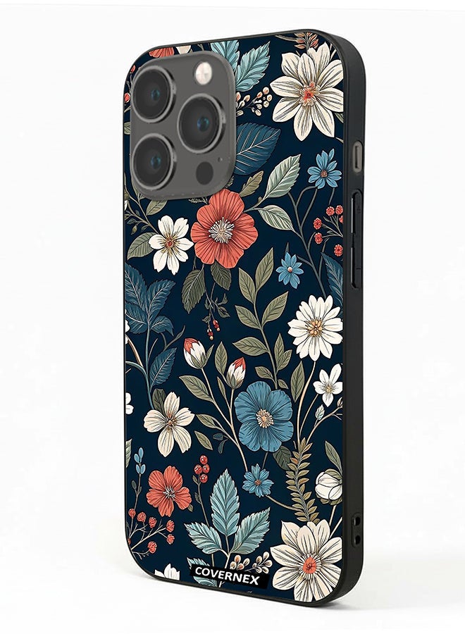 Covernex Apple iPhone 13 Pro Protective Case Cover Printed Featuring Deep Forest Botanical and Wildflower - Image 1