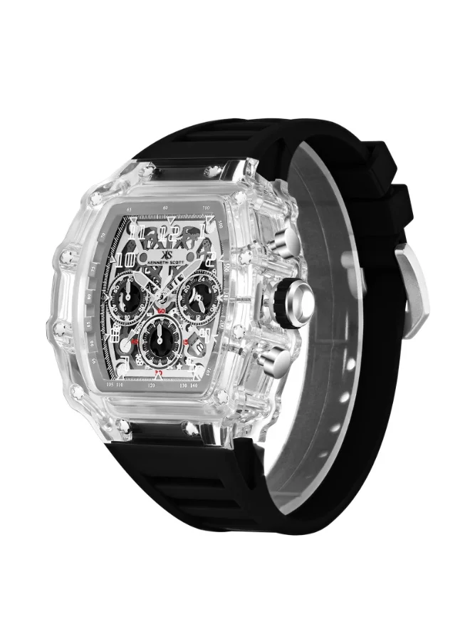 كينيث سكوت Men's Silicone Multi Function Watch K25103-ZSBI - 44.3X52 mm