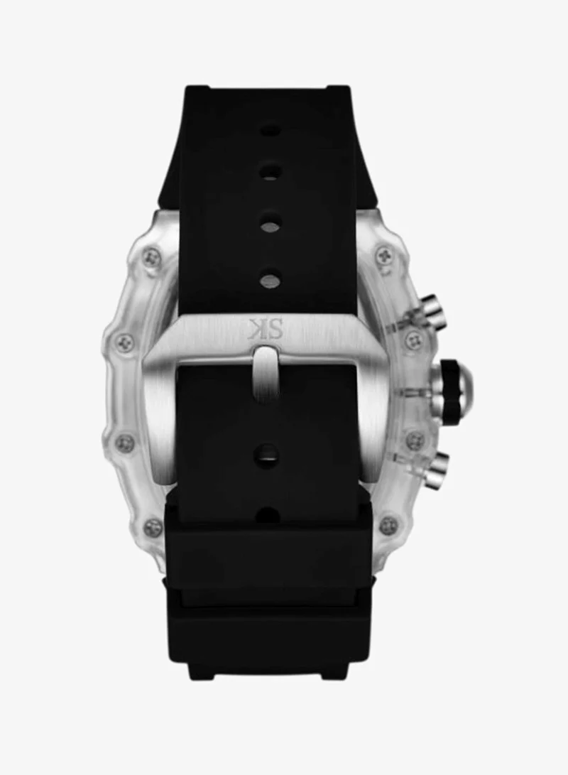Kenneth Scott Ivory Men's Silicone Multi Function Watch K25103-ZSBI - 44.3X52 mm for Men | Best Price UAE