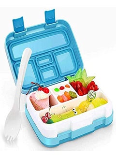 fashionhome Portable Durable Leakproof Food Container Outdoor 5 Compartment Sealed Salad and Lunch Box with Divider for Kids and Adults 20x16x5.8 cm  - Image 2