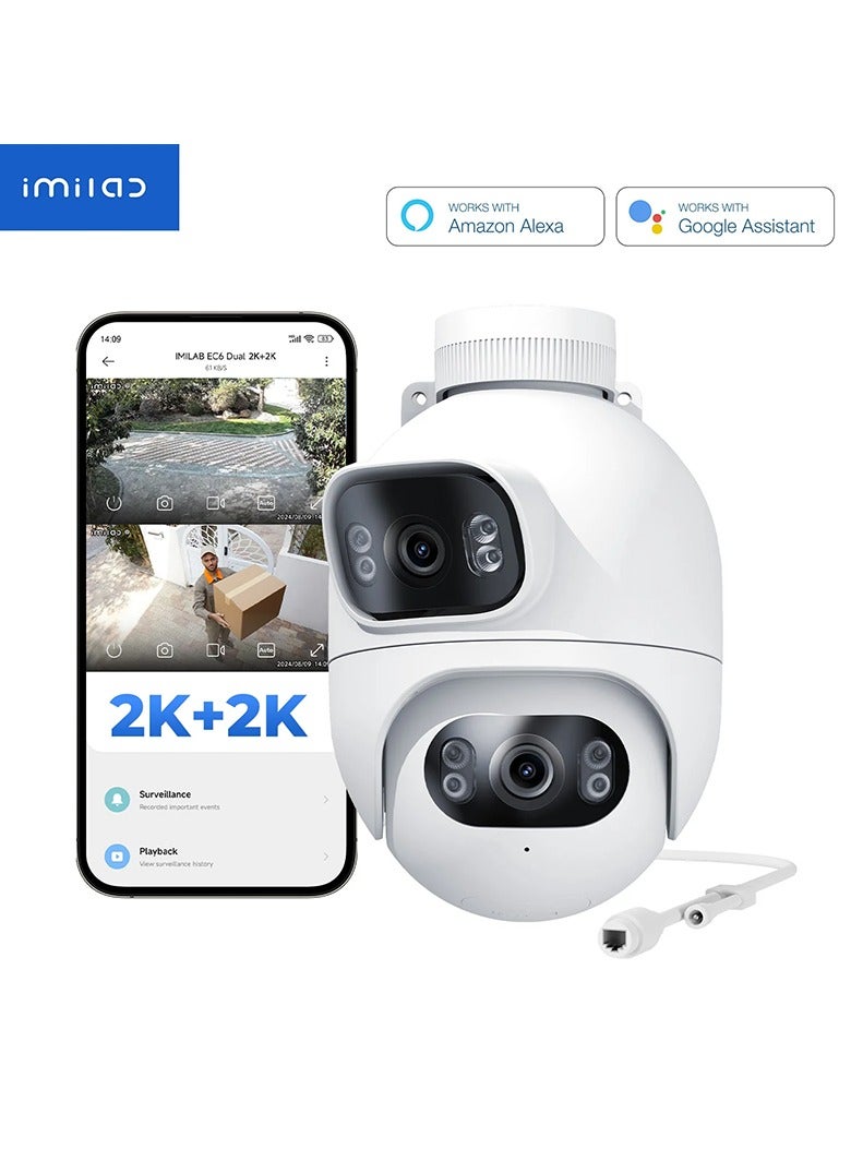 Imilab Smart Security Camera Dual Outdoor Spotlight Plug-in Wi-Fi 2K+2K EC6-Dual - White - Image 2